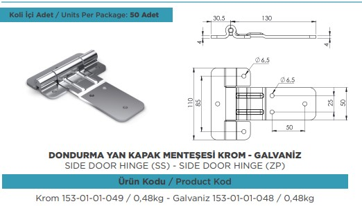 DONDURMA KASA YAN KAPAK MENTESE KROM